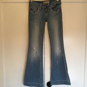 Light wash flare jeans
